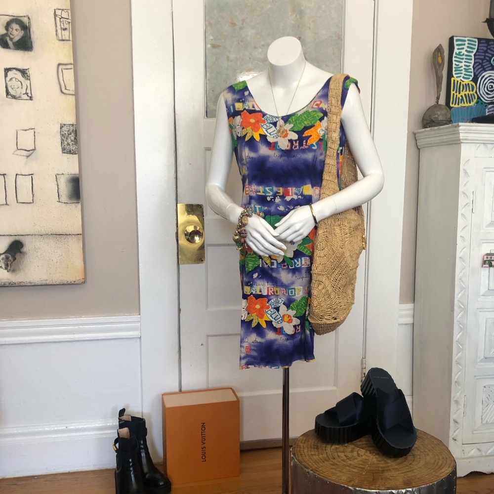 Jams World 90’s Vintage Purple Tropical Sheath Dress